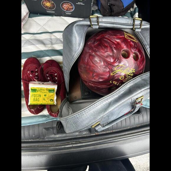 Bowling Ball Bag Ball And Shoes - Picture 1 of 13